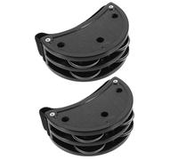 Tamburello da calpestare, Tamburello a doppia fila 2 pezzi in plastica nera metallo 10x6x3,8 cm