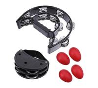 Tamburello da Piede Set di strumenti musicali a percussione a doppia fila palmare da 6 pezzi tamburello for bambini for feste giochi for l'educazione del ritmo