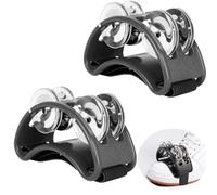 Tamburello da Piede, Tamburello Foot, Tambourine Shaker da Piede, Percussione Strumento Musicale, per Performance Acustiche e Improvvisazione, Adatto per Feste, Concerti, 2 Pezzi, Neri