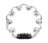 Tamburello, Flower Tambourine Doppio strato Clicker Adulti Pandero Il suono attira l'attenzione dei bambini(Silver)