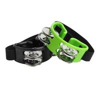 Tamburello for mani e piedi, sonagli, accessori for tamburi, strumenti a percussione per Spettacoli(Green)