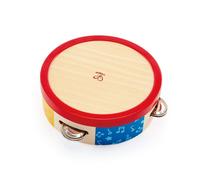 TAMBURELLO hape IN LEGNO con inserti in plastica e metallo TAMBOURINE E0607 età
