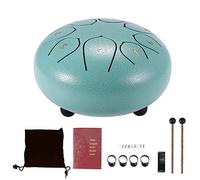 Tamburello in acciaio da 6 pollici, tamburello a 8 note, borsa per il trasporto, strumento a percussione con bastoncini, mini tamburo in acciaio per lezioni di musica o regalo per bambini