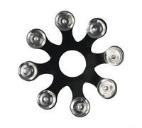 Tamburello in acciaio inox per piatti per Hi Hats facile da attaccare accessorio per tamburello (nero)