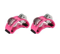 Tamburello in Piedi, Tamburello Strumento Musicale a Percussione 2 Pezzi Resistente all'erosione 10x6x4 Cm per Concerti (PINK)