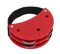 Tamburello in plastica con campanelli in metallo Shaker per piedi da allenamento Strumento a percussione giocattolo per chitarristi Cantanti Cantautori Spettacoli musicali (Red)