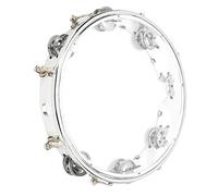 Tamburello Jingles a Percussione Regolabile a Doppia per Spettacoli di Feste Karaoke 10 Pollici (Trasparente)