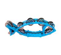 Tamburello musicale a mezza luna a doppia fila tamburello palmare a percussione a forma di pesce campana facile da afferrare mezza luna tamburello