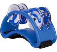 Tamburello per adulti, pandeiro per piedi con corda elastica, set di tamburelli per piedi (blu)