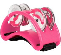 Tamburello per adulti, pandeiro per piedi con corda elastica, set di tamburello per piedi (rosa)