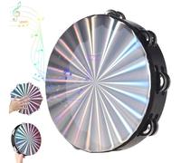 Tamburello per bambini e adulti, tamburello a doppia da 8 pollici, tamburo a mano in legno e metallo per giocattoli educativi precoci, KTV, feste, chiesa