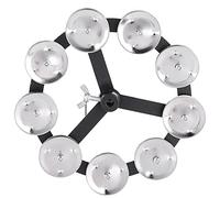 Tamburello per piatti per batteria, accessorio per percussioni montabile sul charleston, 9 pezzi jingle in metallo per un effetto tamburello brillante, struttura in ABS + metallo