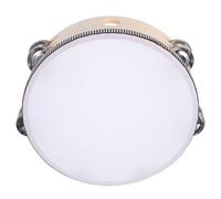Tamburello Percussione 8 Pollici per Bambini con Doppia Serie | Cornice in Legno, Nylon, Ferro e Pu, Design Rotondo Leggero, per Aula Prescolare e Casa