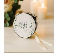 Tamburello Personalizzato in legno - Bomboniera e/o segnaposto originale e divertente - Opzione nastro decorativo - Idea regalo per cerimonie, matrimonio, battesimo, comunione, laurea, compleanni.