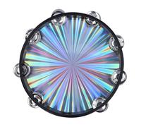 Tamburello Radiante, Tamburo Manuale con Campana a Doppia, Strumento a Percussione dal Suono Chiaro e Riflettente per Feste di Ballo, Canto, Lezioni di Musica, Uso all'aperto (10 pollici)