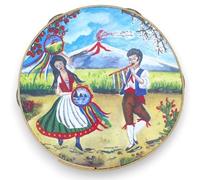 Tamburello Siciliano con sonagli - Ø 30 cm ca. (1Unità) in Legno e con 2 opzioni Stampe - Decoro 1