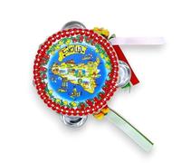 Tamburello Siciliano con sonagli - in Legno e Stampa a Tema Sicilia, con 3 opzioni Dimensione (1Unità) - Misura Piccola