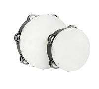 Tamburello, Strumento musicale a tamburello da 6 pollici e 8 pollici, 2 pezzi, for adulti, tamburo portatile a doppia fila con sonagli in metallo, percussioni for chiesa, festa, concerto