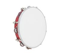 Tamburello, strumento musicale Pandero, Tamburelli a fila singola da 10 pollici for adulti Tamburo a percussione regolabile a mano con sonagli in metallo for giochi, chiesa, strumenti for spettacoli m