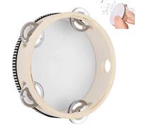 Tamburello,Tambourine In Legno,Mano Tamburelli,Tamburello a Mano in Legno a Fila Singola da 6 Pollici,Tamburello Bambini,Per Feste da Ballo,Giochi,Chiesa,Giochi per Bambini,Accompagnamento di Canto