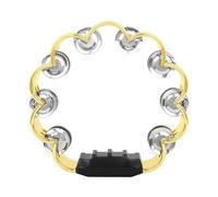 Tamburello, Tamburelli for adulti Tamburo portatile a doppia fila Percussione con sonagli in metallo Strumento musicale for istruzione Festa Regalo(Golden)
