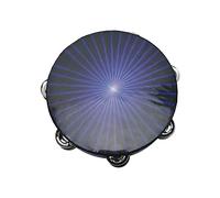 Tamburello, Tamburello Palmare da 8 Pollici, Tamburello a Mano Tamburello Blu Percussione Doppia Jingles Campana Strumento per Bambini Adulti