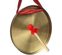 tamburi e gong， Gong cinese a forma di drago su piedistallo - Gong for celebrare le feste - Legno e decorazioni(1,20cm)