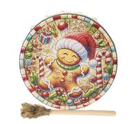 Tamburi sciamanici di Natale, Tamburo sciamanico di musica spirituale,Tamburo sciamanico di musica spirituale fatto a mano - Strumento spirituale dal suono piacevole per area di lavoro, attività all'a