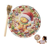 Tamburi sciamanici siberiani,tamburi di Natale sciamanici, uomo di pan di, tamburo sciamanico vuoto, tamburo musicale spirituale per attività all'aperto, casa, lavoro