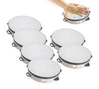Tamburine For Church, Handheld Drum Tamburine Set, 6-Pack Educational Percussion Instruments With Metal Jingles Worship Dance Choir Classroom Party Music Activities Adults Kids Performance