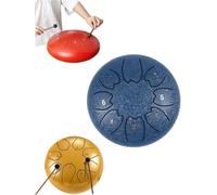 Tamburo a lingua d'acciaio, campanello for pioggia, tamburo handpan, 6 pollici, 8 note, strumento a percussione, for meditazione, intrattenimento, educazione musicale, concerti, yoga(Cyan)