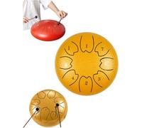 Tamburo a lingua d'acciaio, campanello for pioggia, tamburo handpan, 6 pollici, 8 note, strumento a percussione, for meditazione, intrattenimento, educazione musicale, concerti, yoga(Gold)