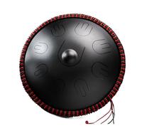 Tamburo a lingua d'acciaio, tamburo a, handpan da 14 pollici, 9 note, strumento a percussione professionale in re minore for principianti di meditazione yoga (nero)(Black)