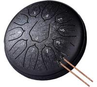 Tamburo a lingua d'acciaio, tamburo a, handpan da 6 pollici, 11 note, batteria D5 eterea for strumenti musicali for principianti(Black)