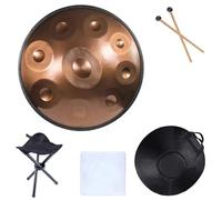 Tamburo a Lingua D'acciaio, Tamburo a Mano 9Note, Strumento a Percussione,Strumento per Terapia del Suono,Favorisce la Meditazione,per L'educazione Musicale,L'intrattenimento Yoga-Gold||18in