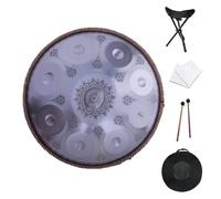 Tamburo A Lingua In Acciaio, 9/10Notes 22 Pollici Mandala Strumento A Percussione Professionale Handpan In Acciaio Con Borsa Da Viaggio Per La Meditazione, Lo Yoga E La Guarigione Del Suono(A,10 Notes