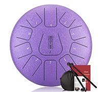 Tamburo A Lingua In Acciaio Da 12 Pollici A 11 Note, Tamburo A Percussione Manuale, Set Di Strumenti A Batteria Etereo Con Borsa Per Il Trasporto, Bacchette, Tacche Per Bacchetta (Color : Purple)