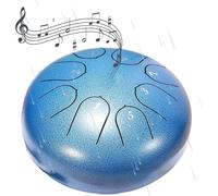 Tamburo a lingua in acciaio da 6 pollici, 8 note, tamburo a mano con libro di musica, bacchette, porta-mazze e palette for le dita, acciaio al carbonio ispessito, eco continuo for meditazione o yoga.(