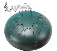 Tamburo a lingua in acciaio da 6 pollici, 8 note, tamburo a mano con libro di musica, bacchette, porta-mazze e palette for le dita, acciaio al carbonio ispessito, eco continuo for meditazione o yoga.(