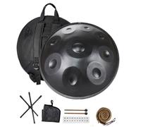 Tamburo a mano, 12 note in re curdo minore, strumento a percussione 432 Hz con custodia, 2 bacchette e supporto