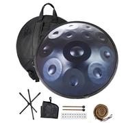 Tamburo a mano, 12 note in re curdo minore, strumento a percussione 432 Hz con custodia, 2 bacchette e supporto