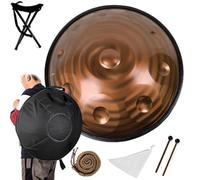 Tamburo a mano, 55,9 cm, 432 Hz D minore, 9/10/12 note, in acciaio, con custodia, martelletto, supporto per bambini e adulti