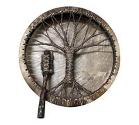 Tamburo a mano con bastone, tamburo a mano rotondo, tamburo a mano in un design albero retrò per il, tamburo fatto a mano per le camere, porta d'ingresso