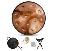 Tamburo a mano da 440 Hz, re minore a 12 note, in acciaio, con custodia morbida, 2 buste per mano, supporto per la guarigione del suono, meditazione personale e relax (B)