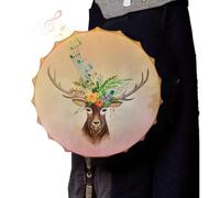 Tamburo a mano della renna sciamanica, tamburo di alce fatto a mano con frusta, strumento a percussione spirituale per meditazione, yoga, guarigione del suono, decorazione della casa, 25 cm