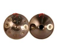 Tamburo a mano in acciaio, 9/10/12/14 note, in re curdo minore, 432 Hz, strumento a percussione in acciaio, con custodia, 2 mazzuole e supporto per tamburo a mano (14 note)