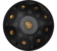 Tamburo a mano in acciaio a 9 note, strumento a tamburo handpan in re minore, strumento a batteria premium, con borsa for handpan, bacchette, treppiede for batteria, for la produzione audio profession