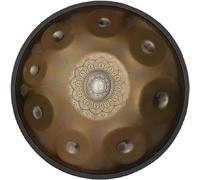 Tamburo a mano in acciaio a 9 note, strumento a tamburo handpan in re minore, strumento a batteria premium, con borsa for handpan, bacchette, treppiede for batteria, for la produzione audio profession