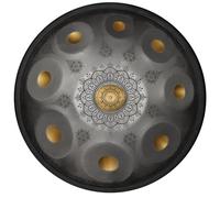 Tamburo a mano in acciaio a 9 note, strumento a tamburo handpan in re minore, strumento a batteria premium, con borsa for handpan, bacchette, treppiede for batteria, for la produzione audio profession