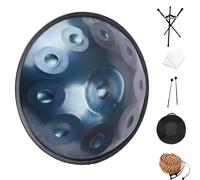 Tamburo A Mano In Acciaio - Handpan Drum Da 22 Pollici, Tamburo A Mano In Re Curdo Minore 9/10/12 Note 432 Hz/440 Hz, Strumenti A Percussione A Mano Tamburo A Mano Per Adulti(BLUE-10 NOTES,432Hz)